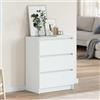 Generico Credenza Bianca 60x35x76 cm in Legno Multistrato,Buffet e credenze,801382
