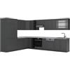 Vicco Cucina angolare completa Fame-Line, Oro-antracite rustico/Antracite, 347 x 257 cm, PL Marmo, per una progettazione flessibile della cucina e un'espansione modulare