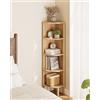 Apetaccat Libreria Angolo con 5 Livelli, Corner Regalo, Piante Regalo, Visualizzazione Aufbewahrungsregal für Wohnzimmer, Ufficio, Camera da letto, 127x29x29cm, Chêne
