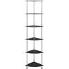 Generico Scaffale a 6 Livelli Nero 30x30x160 cm Vetro Temperato,Librerie