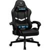 GTPLAYER Sedia da gaming, da ufficio, da gaming, ergonomica, per gaming, per massaggi, cuscino lombare, imbottito, sedia girevole