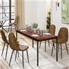 FurnitureR Tavoli da soggiorno in marrone, stile elegante e raffinato per 4-6 persone, piano in legno spesso con struttura in metallo, per sala da pranzo, sale da pranzo, sale da ricevimento, 150 x 75