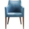 Kare Mode Velvet Petrol Sedia con braccioli, Poliestere, Blu/Petrol, 70 x 60 x 87 cm