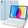 IVEOPPE Cover iPad A16 11 Generazione con Tastiera/10 Generation (11/10.9 pollici, 2025/2022), Italiano QWERTY Layout, Tastiera Bluetooth Staccabile Compatibile con iPad 11/10, Blu cielo