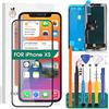 SRJTEK per iPhone XS Schermo per iPhone XS Screen per iPhone XS Display Completo per LCD iPhone XS per iPhone XS Display A2097, A1920, A2100, A2098 Touch Digitizer Replacement(Incell,Nero)
