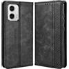 MOJIA Cover per Motorola Moto G73 5G, PU Custodia Antiurto Resistente ai Graffi, Custodia Flip Portafoglio per Telefono con Supporto e Slot per Schede. Nero