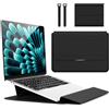 Hinnwer 13 14 Pollici Custodie per PC Portatile Borsa con Funzione Stand per MacBook Air 13 M5/M4/M3/M2/M1 A3113 A2681 A2337, MacBook Pro 14 M5/M4/M3/M2 A3112 A3401 A3185 A2992 A2918 A2779 Nero
