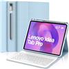IVEOPPE Cover Tastiera Lenovo Idea Tab Pro 12.7 Pollici 2025, Custodia Tastiera Italiano Bluetooth Staccabile per Lenovo Xiaoxin Pad Pro 12,7 2025, Blu cielo