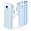 VRURC Power Bank 10000mAh con 4 cavi integrati Caricatore Portatile USB C Batteria Esterna Portatile LED Digitale Display con 4 uscite & 2 Ingressi compatibile con iPhone Huawei e Smartphone - Blu
