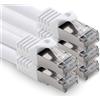 freiwerk Cavo di rete CAT.7, 0,25 m, colore: bianco, 5 pezzi