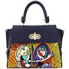 Arte Lisanti Borsa in Pelle Dipinta a Mano - RAGAZZA ALLO SPECCHIO DI PICASSO - Borsa a Mano, a Tracolla, Pochette Donna, Idea Regalo, Artigianato Italiano, Made In Italy, Vera Pelle