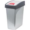 keeeper Cestino Premium con Coperchio Basculante, Soft Touch, 45 L, Magne, Argentato