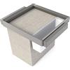 Emuca - Kit portapantaloni a 7 aste, cesto portabiancheria e telaio regolabile Quartz per armadi, chiusura ammortizzata e estrazione totale,,modulo 60 cm, finitura Titanio