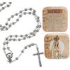 DRW Rosario metallo Madonna di Fatima con scatola metallica 3x1x50 cm
