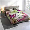Italian Bed Linen Parure Copripiumino Stampa Digitale KIOSA, 100% cotone Made in Italy, Set Copripiumino Letto Matrimoniale Sacco Piumino 250x200cm+2 federe 50x80cm - KIO641
