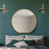 MirrorOutlet The Circulus - Specchio circolare da parete con fondo piatto e cornice dorata, perfetto per il caminetto, 84 x 80 cm