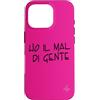 dolceSenso URBAN Custodia per iPhone 16 Pro Ho il mal di gente | Marca dolceSenso URBAN testo nero