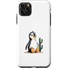 Timowo Studio Custodia per iPhone 11 Pro Max Pinguino Con Cactus Illustrazione