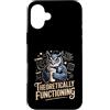 Physics Owl Coffee Nerd Science Humor Custodia per iPhone 16 Plus Teoricamente funzionante Gufo Fisica Caffè Umorismo