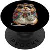 Vintage Retro Knitting Cute Lover Women Hamster Hammy Granny Square Crochet Yarn Crochet Lover PopSockets PopGrip Adesivo