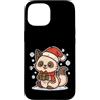 cat winter scarf box snow wintertime yul Custodia per iPhone 15 Simpatico gatto invernale con sciarpa e scatola