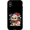 cat winter scarf box snow wintertime yul Custodia per iPhone X/XS Simpatico gatto invernale con sciarpa e scatola