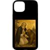 Icone epiche ortodosse Custodia per iPhone 15 Plus Icona ortodossa di San Serafino di Sarov con un orso