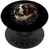 Madine.Design Patriotic Saint Bernard Dog American USA Flag 4 luglio PopSockets PopGrip Adesivo