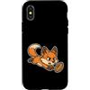 rugby fox dive quick rugby oval ball scr Custodia per iPhone X/XS Cartone animato Rugby Fox Dive