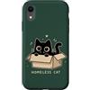 Cute Homeless Cat in a Box Custodia per iPhone XR Gatto senzatetto carino gattino cartone animato amante gatto animale umorismo