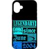 Lustiger Geburtstagsspruch zum 22. Gebur Custodia per iPhone 16 Plus 22° Compleanno Leggendario dal Giugno 2004 Anno Retro