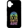 Aunt To Be Pregnancy Announcement Party Custodia per iPhone 16 Plus Estetica I'm The Crafty Aunt Boho Rainbow Heart