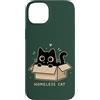 Cute Homeless Cat in a Box Custodia per iPhone 14 Plus Gatto senzatetto carino gattino cartone animato amante gatto animale umorismo