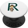 Timowo Studio Giraffa Diploma Lettera R Alfabeto Animale PopSockets PopGrip Adesivo
