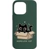 Cute Homeless Cat in a Box Custodia per iPhone 14 Pro Max Gatto senzatetto carino gattino cartone animato amante gatto animale umorismo
