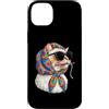 Vintage Retro Knitting Cute Lover Women Custodia per iPhone 14 Plus Cat Pet Granny Square Crochet Yarn Crochet Lover
