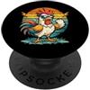 Funny Rooster, Retro Vintage Chicken Divertente gallo retrò vintage pollo con occhiali da sole PopSockets PopGrip Adesivo