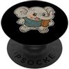 rugby elephant charge power mascot rugby Cartone animato di rugby elefante PopSockets PopGrip Adesivo