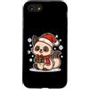 cat winter scarf box snow wintertime yul Custodia per iPhone SE (2020) / 7/8 Simpatico gatto invernale con sciarpa e scatola