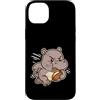 hippo rugby strong mascot run cartoon ru Custodia per iPhone 14 Plus Forte ippopotamo rugby corridore cartone animato