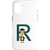 Timowo Studio Custodia per iPhone 16 Giraffa Diploma Lettera R Alfabeto Animale