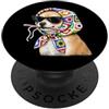 Vintage Retro Knitting Cute Lover Women Filato quadrato per uncinetto con chihuahua, per amanti dell'uncinetto PopSockets PopGrip Adesivo