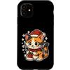 calico cat knitting santa hat winter win Custodia per iPhone 11 Calico Cat Knits - Cappello da Babbo Natale