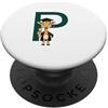 Timowo Studio Giraffa Diploma Lettera P Alfabeto Animale PopSockets PopGrip Adesivo
