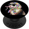 Vintage Retro Knitting Cute Lover Women Ferret Pet Granny Square Crochet Yarn Crochet Lover PopSockets PopGrip Adesivo