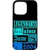 Lustiger Geburtstagsspruch zum 22. Gebur Custodia per iPhone 15 Pro Max 22° Compleanno Leggendario dal Giugno 2004 Anno Retro