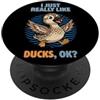 Duck Breeds Waterfowl Animal Cute Ducks Mi piacciono davvero le anatre Ok Animal Cute Welsh Harlequin Duck PopSockets PopGrip Adesivo
