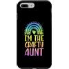 Aunt To Be Pregnancy Announcement Party Custodia per iPhone 7 Plus/8 Plus Estetica I'm The Crafty Aunt Boho Rainbow Heart