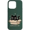 Cute Homeless Cat in a Box Custodia per iPhone 15 Pro Max Gatto senzatetto carino gattino cartone animato amante gatto animale umorismo