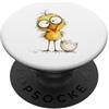 Abstract Scribble Line Chick Hand Drawn Carino Pulcino Schizzo Disegno Doodle Baby Pollo PopSockets PopGrip Adesivo